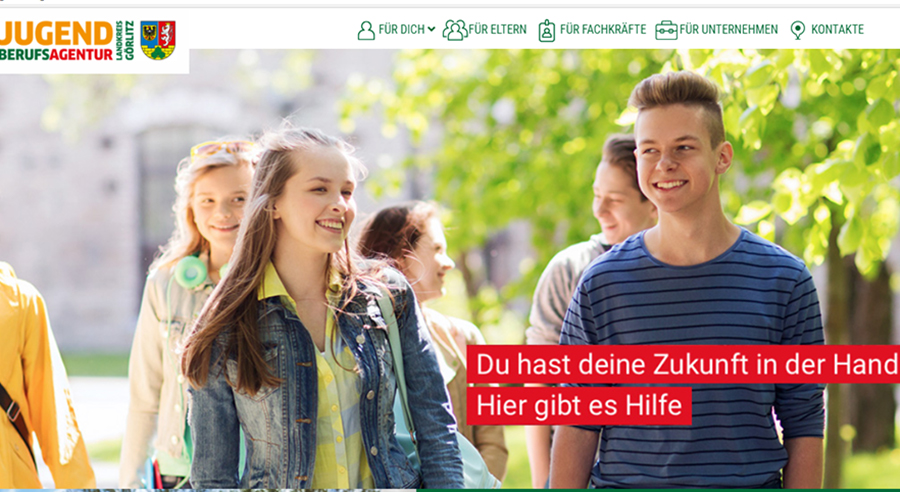 Ausschnitt aus der Website der Jugendberufsagentur Grlitz