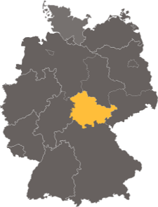 Th�ringen auf der Deutschlandkarte