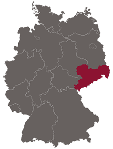 Sachsen auf der Deutschlandkarte