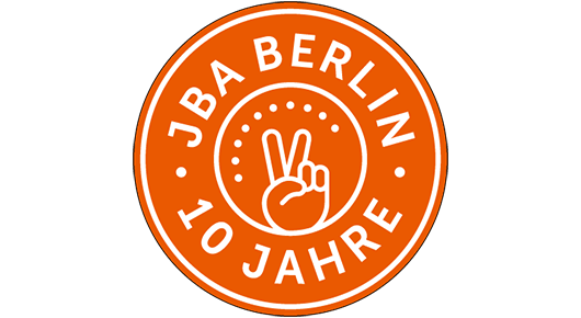 Jubiläumslogo 10 Jahre JBA Berlin Jubiläumslogo 10 Jahre JBA Berlin
