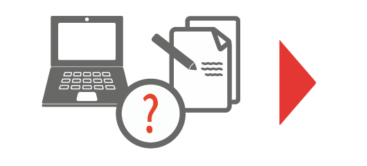 Icon eines Laptops und Icon einer Papierseite Icon eines Laptops und Icon einer Papierseite