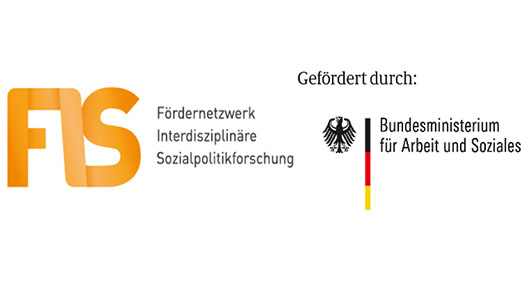 Die Logos der Fördergeber FIS und Bundesministerium für Arbeit und Soziales