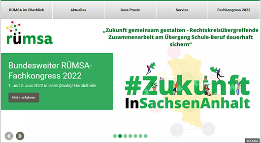 Screenshot der RÜMSA-Website