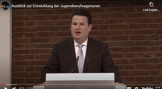 Ausschnitt aus dem Video der Ansprache von Minister Hubertus Heil