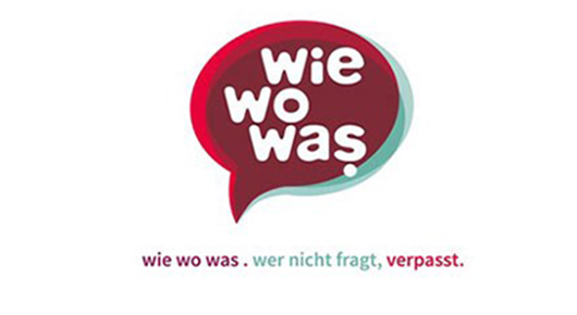 Slogan "wie, wo, was. Wer nicht fragt, verpasst." der Jugendberufsagentur Rhein-Hunsrück